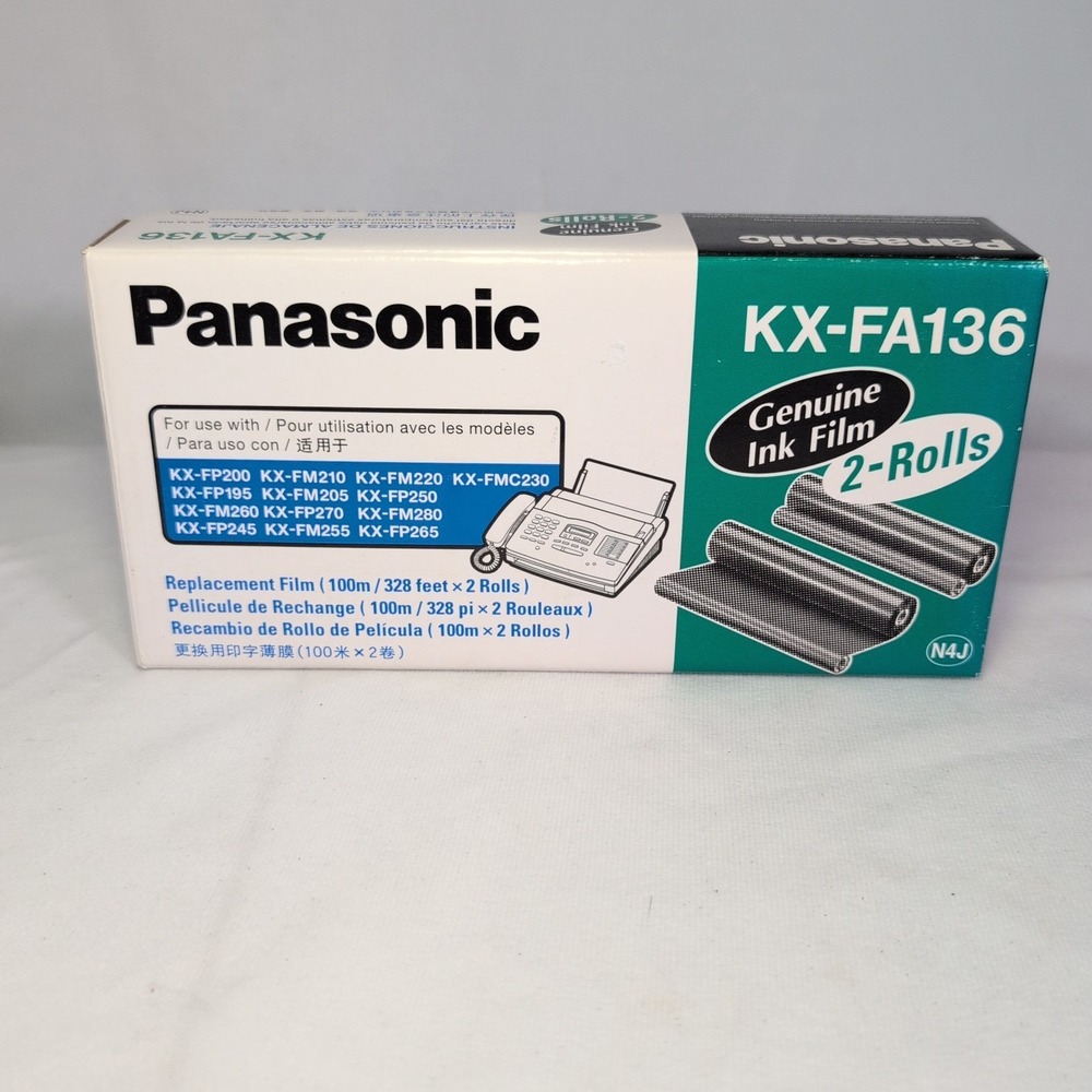 Panasonic KX-FA136 Film Roll Refill - 2 Rolls For Fax Cartridge , Black-NEW
